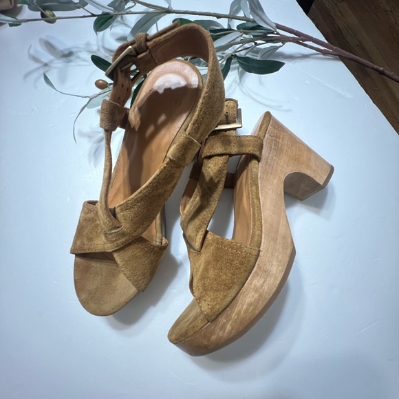 Sezane Brown Suede Women's Sandals - Picture 4 of 8